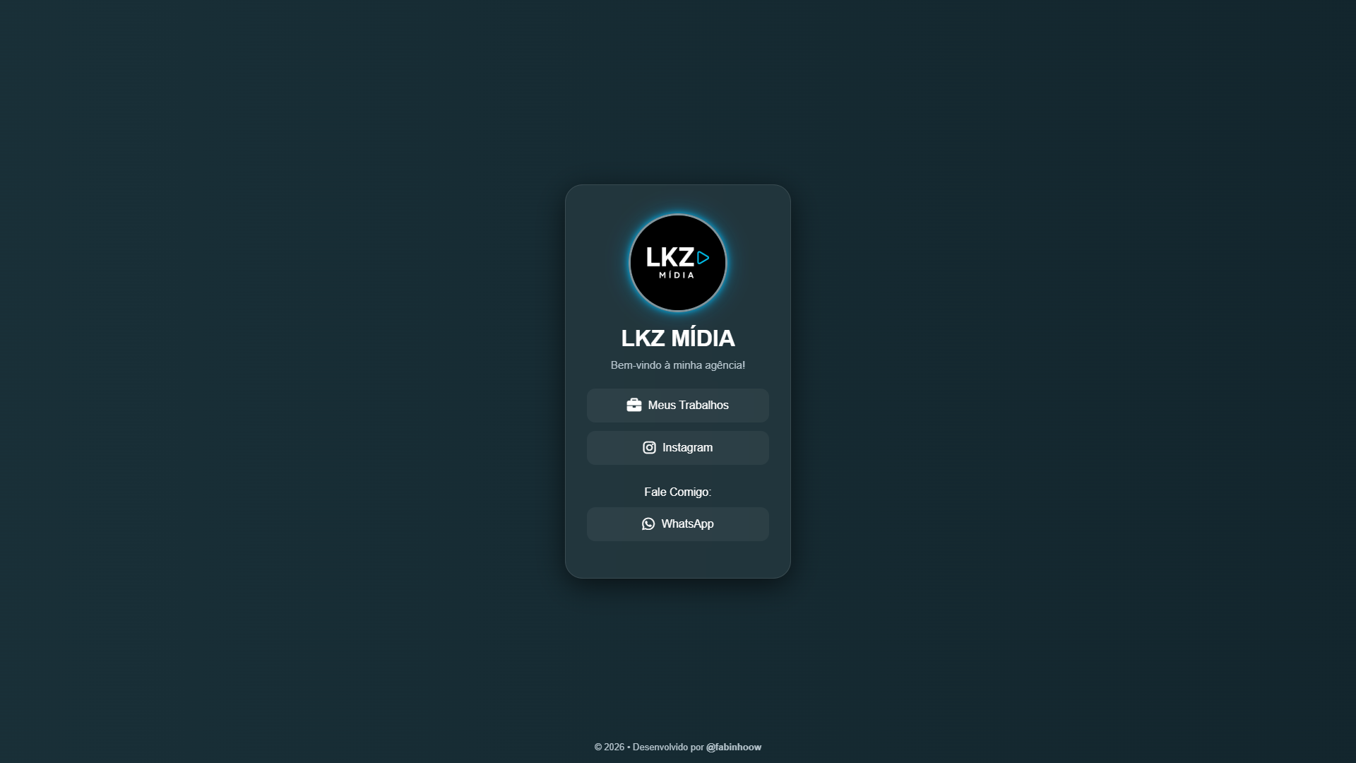 Preview do projeto Linktree para a agência LKZ Mídia